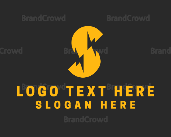 Golden Lightning Letter S Logo