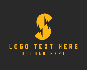 Golden - Lightning Flash Letter S logo design