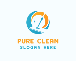 Mop Cleaning Housekeeping logo design