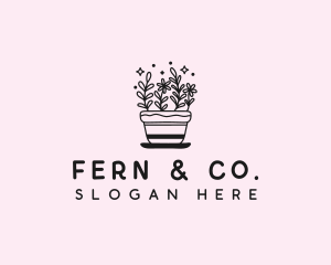 Flower Plant Pot logo design