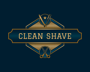 Shave - Barber Razor Scissors logo design