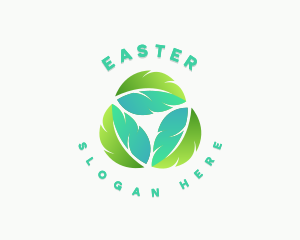 Vegan - Nature Leaf Recycle logo design
