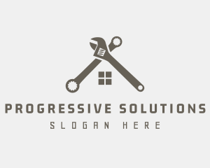 Improvement - Wrench House Roof Repair logo design