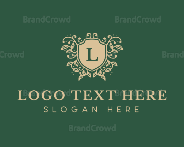 Shield Organic Wreath Logo