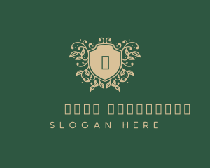 Shield Organic Wreath logo design