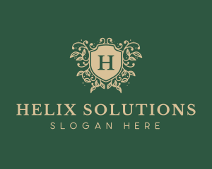 Shield Organic Wreath logo design