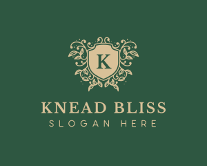 Shield Organic Wreath logo design