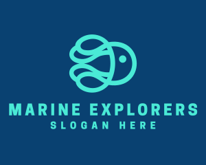 Ocean Marine Jellyfish logo design