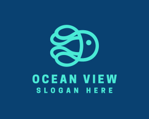 Ocean Marine Jellyfish logo design