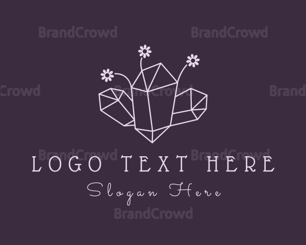 Floral Crystal Gemstone Logo