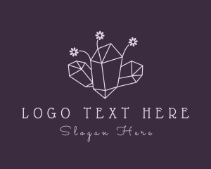 Jewellery - Floral Crystal Gemstone logo design