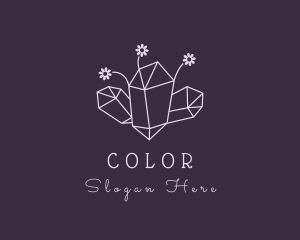 Floral Crystal Gemstone Logo