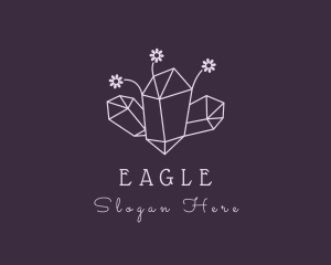 Floral Crystal Gemstone Logo