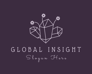 Floral Crystal Gemstone Logo