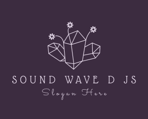 Floral Crystal Gemstone Logo