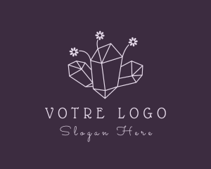 Floral Crystal Gemstone Logo