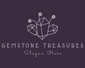 Floral Crystal Gemstone logo design