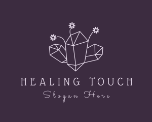 Floral Crystal Gemstone logo design