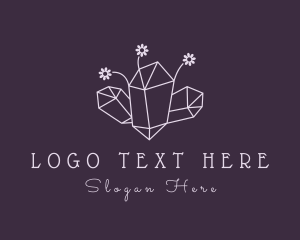 Precious Stone - Floral Crystal Gemstone logo design