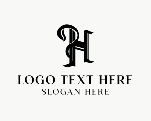 Antique - Simple Elegant Calligraphy Letter H logo design