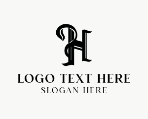 Vintage - Simple Elegant Calligraphy Letter H logo design