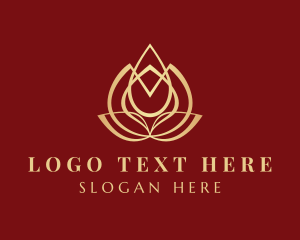 Essential Oil - Lotus Flower Droplet logo design