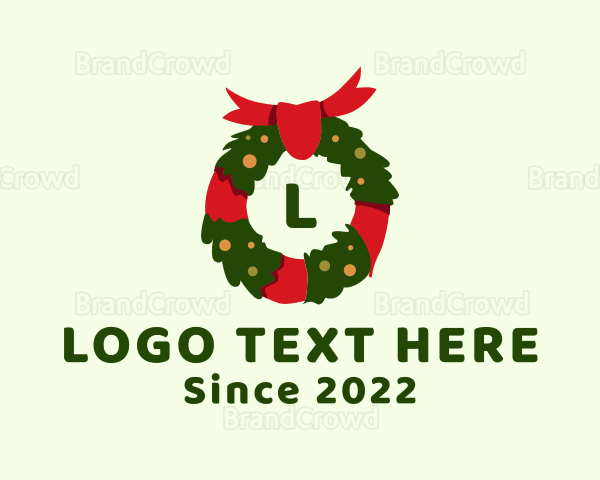 Christmas Wreath Decor Logo