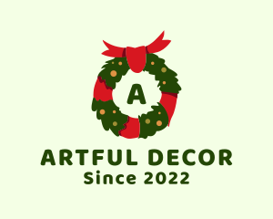 Christmas Wreath Decor logo design