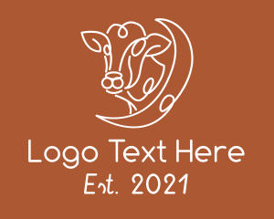 Meat Shop - Swirly Cow Head logo design