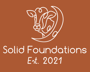 Cattle - Swirly Cow Head logo design