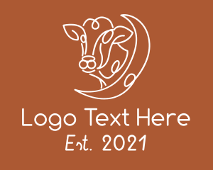 Cattle - Swirly Cow Head logo design