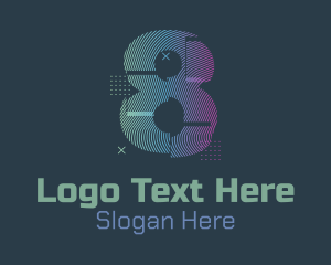 Modern Glitch Number 8 Logo
