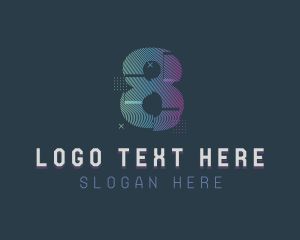 Gaming - Modern Glitch Number 8 logo design