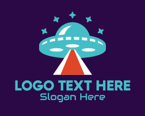 Science Fiction - Alien Spaceship UFO Star logo design