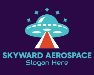 Aerospace - Alien Spaceship UFO Star logo design
