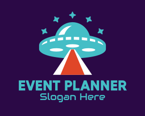 Space - Alien Spaceship UFO Star logo design