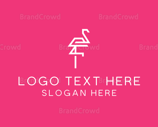 Modern Abstract Flamingo Logo