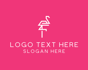 Vacation - Modern Abstract Flamingo logo design