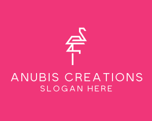 Modern Abstract Flamingo logo design