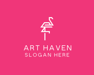 Modern Abstract Flamingo logo design