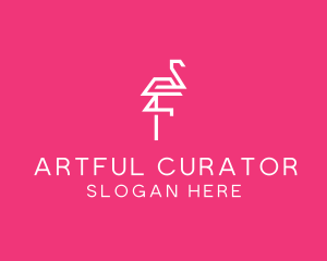 Modern Abstract Flamingo logo design