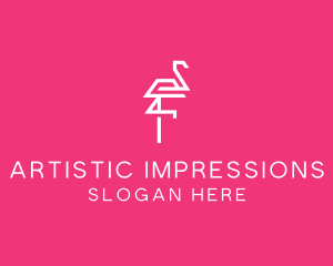 Modern Abstract Flamingo logo design