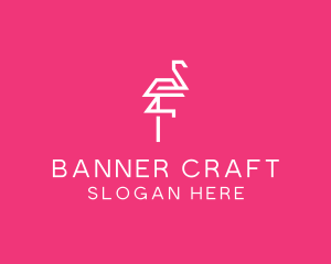 Modern Abstract Flamingo logo design