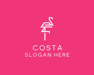 Modern Abstract Flamingo logo design