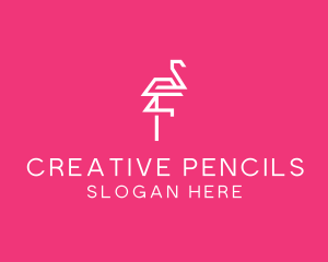 Modern Abstract Flamingo logo design