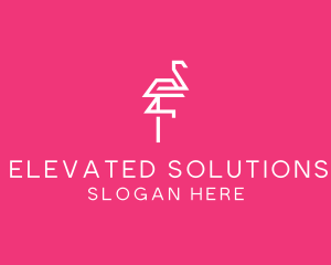 Modern Abstract Flamingo logo design