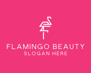 Modern Abstract Flamingo logo design