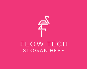 Modern Abstract Flamingo logo design