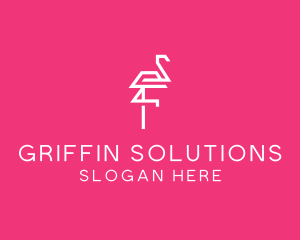 Modern Abstract Flamingo logo design