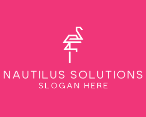 Modern Abstract Flamingo logo design